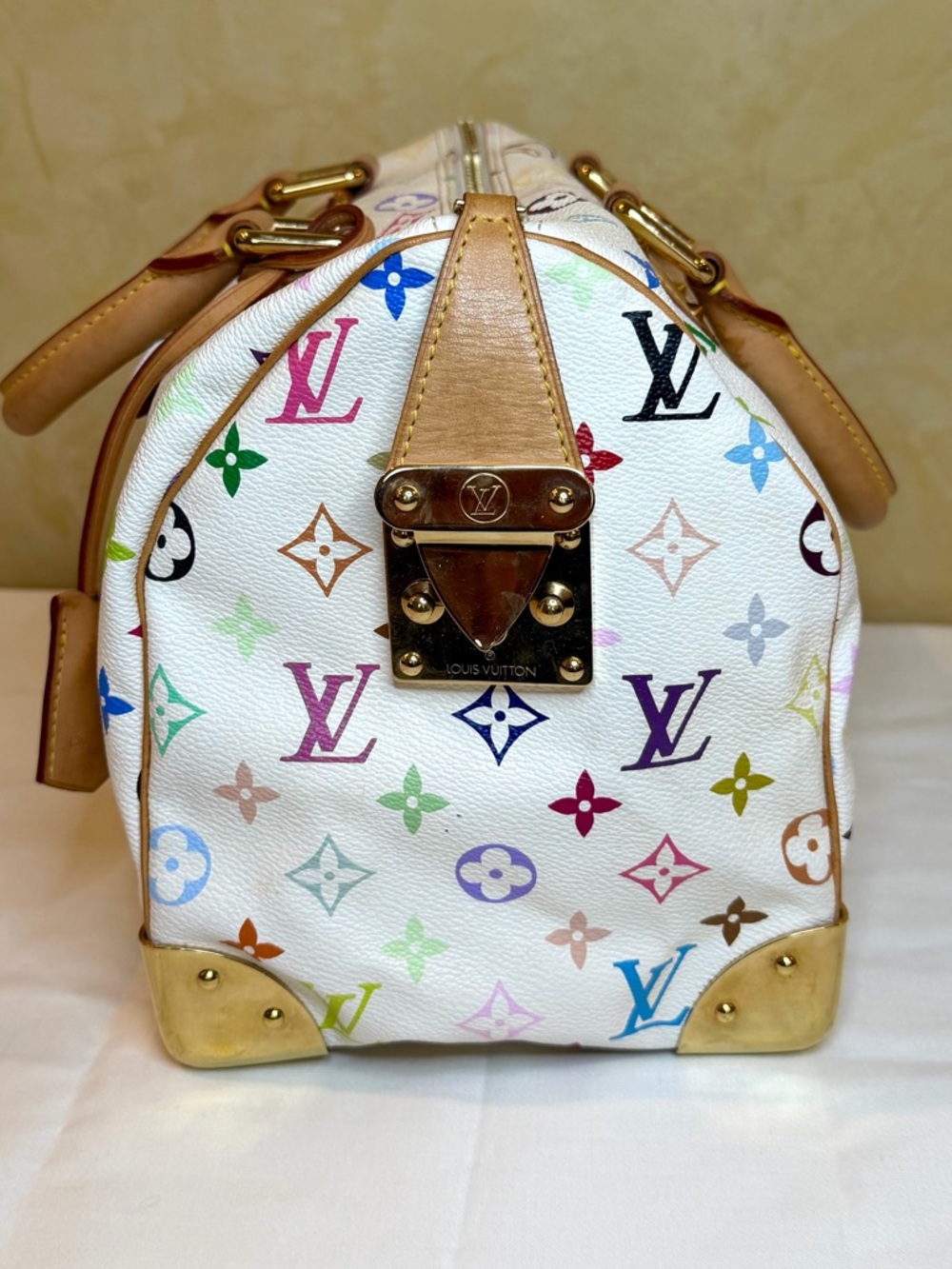 Louis Vuitton White Multicolor Monogram Speedy 30 - Picture 4 of 16